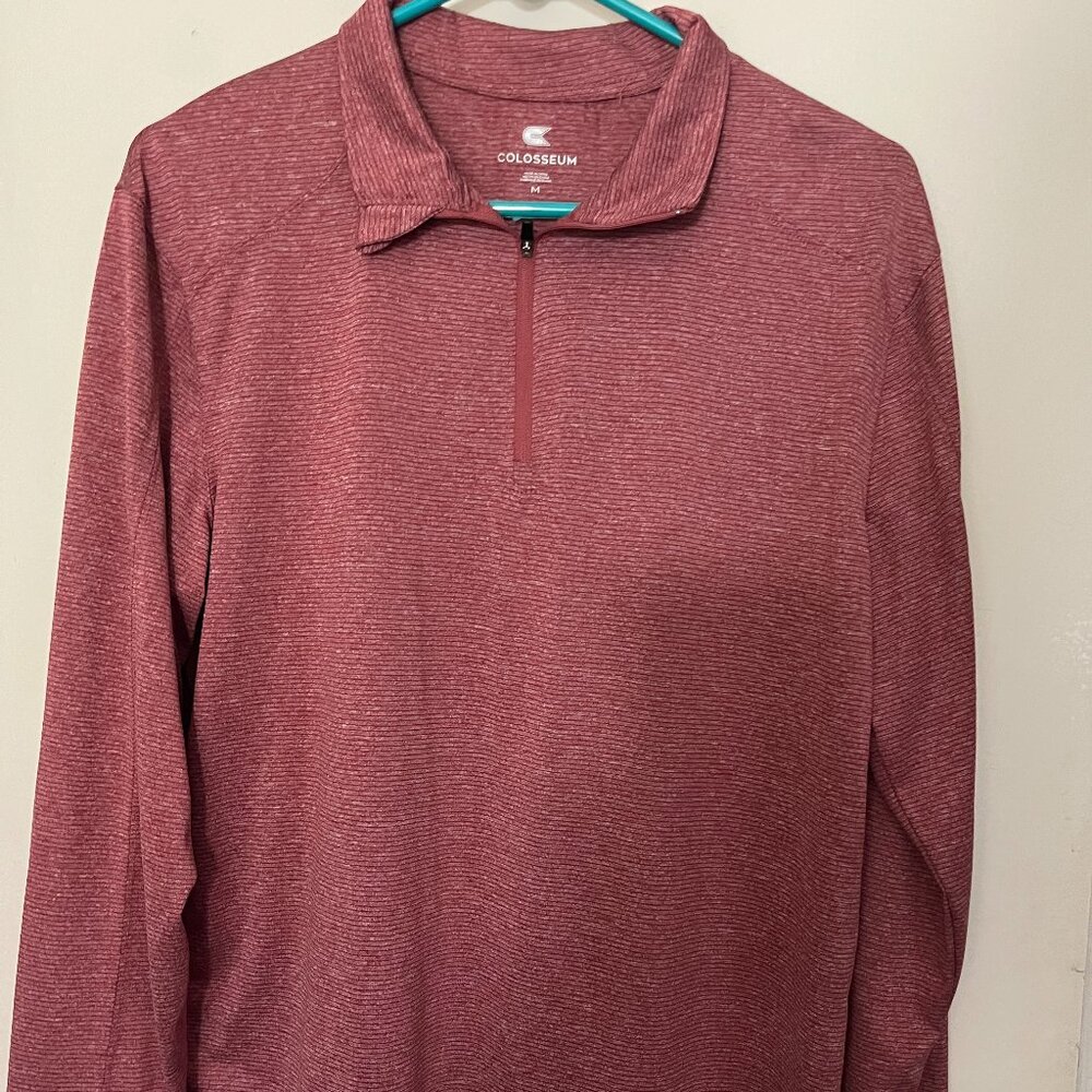 Colosseum Mens L 1/4 Zip Pullover Maroon Athletic NWOT